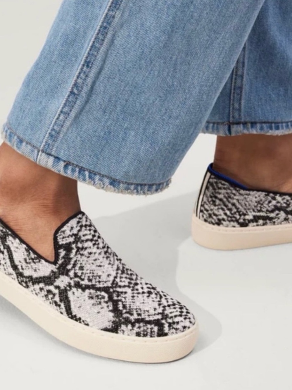 Rothys The Original Slip on Sneaker in Python Womens Size 7.5